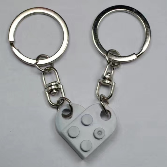 Lego Brick Heart Keychain - Couple/Friendship Keychains - Picture 2 of 4